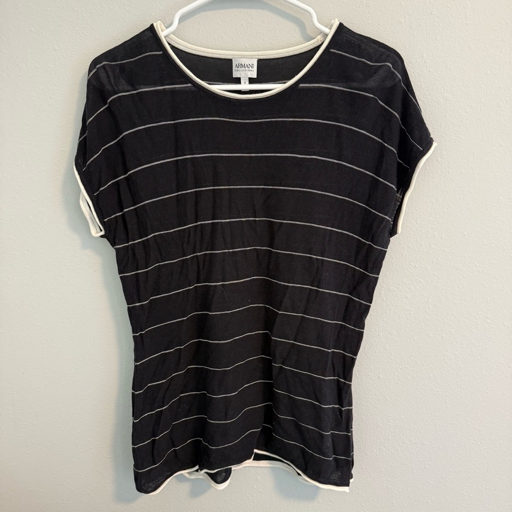 Armani Collezioni Black Dolman Sleeve T-Shirt